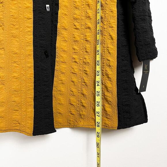 NWT IC by Connie K Button Front Color Block Tunic Top Yellow Black Small Career - Picture 8 of 10